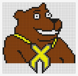 Bear Grillz With X Perler Bead Pattern / Bead Sprite - Bead #1852120