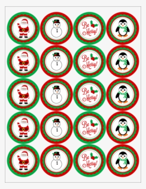 Clip Christmas Label Clipart - Merry Christmas Cupcake Toppers #1852240