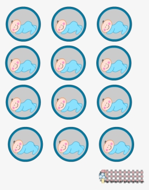 Cute Round Labels For Boy Baby Shower - Wwe Wrestlers Cake Toppers #1852498