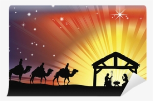 Christian Christmas Nativity Scene Wall Mural • Pixers® - Dia De Los Reyes #1854384