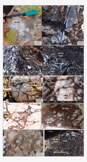 Breccia With Clasts Of Wall Rock Schist Plus A Cement - Saccharoidal Quartz #1854992