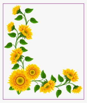 Stunning Sunflower Border Decoration Png Image This - Sunflower Clip Art Flowers #1855296