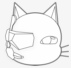 Futuristic Cat Black White Line Art 999px 156 - Cat #1855335