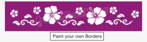 Lg Stencil Hibiscus Aloha Hawaii Flower Tropical Border - Hibiscus Flower Stencil #1855637