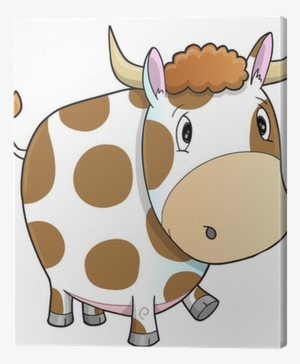 Cute Farm Cow Vector Illustration Canvas Print • Pixers® - Illustration #1856670
