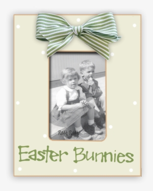 Easter Bunnies Leaf - Twins Picture Frame In Bark #1856944