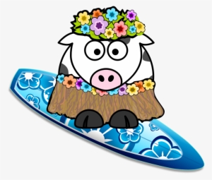 Surfer Girl Cow - Cartoon Cow #1857346