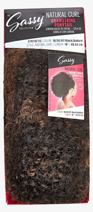 Natural Curl Off Black Auburn 16 Inch Drawstring Ponytail #1857459