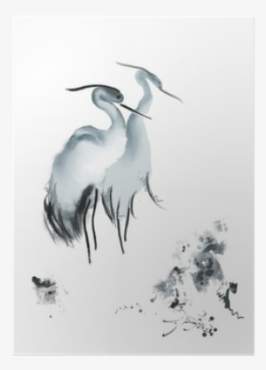 Elegant Birds Framed Painting Print Size: 30 X 45cm #1857676