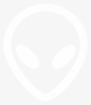 White Distressed Alien Head - T-shirt #1857762