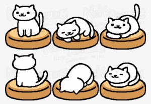 Posesheet Beigecushion - Neko Atsume Egg Bed Night View #1858401