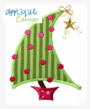 Christmas Tree Tilted Applique Design - Appliquecornerdesign Instant Download Snowman Head #1859708