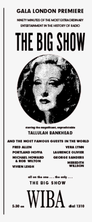 The Big Show 19510 Premiere Over Wiba From Sep - September 30 #1862222