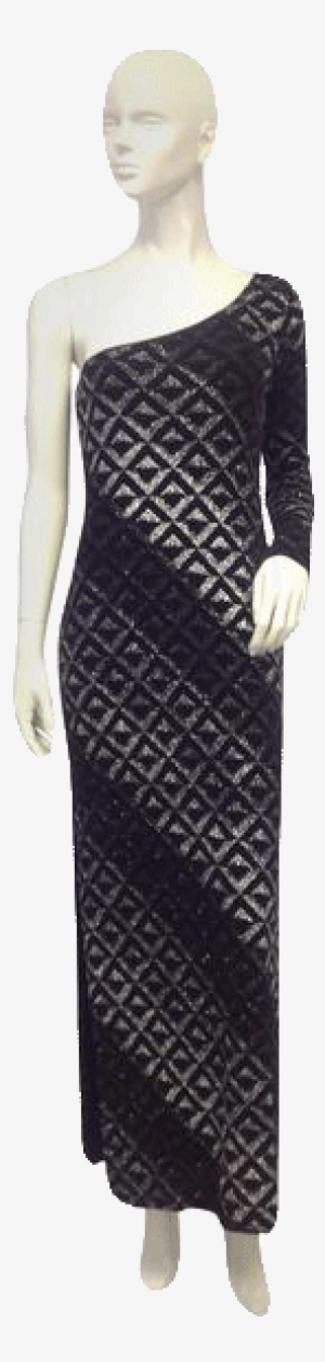 Silver Sparkle One Sleeve Evening Gown Size Medium - Cocktail Dress #1862656