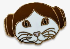 Princess Leia Cat Lapel Pin - Cartoon #1867474