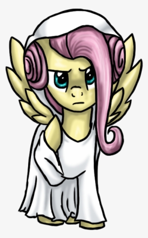 Silverwolfeye, Fluttershy, Princess Leia, Safe, Solo, - Cartoon #1867619
