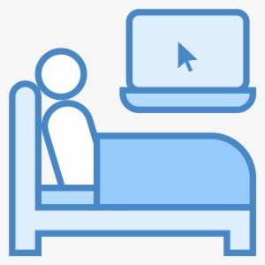 Work In Bed Icon - Cartoon Watch Tv In Bed #1868329