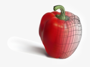 A Half-done Gradient Mesh Of A Red Pepper - Red Pepper #1868774