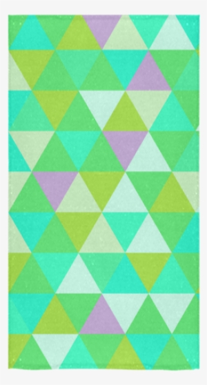 Green Geometric Triangle Pattern Bath Towel - Triangle #1870557