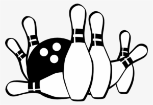 Bowling Strike Clipart - Bowling Clip Art Black And White #1870746