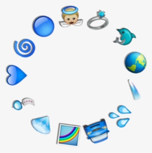 Blue Emoji Angel Delphin Rainbow Car Diamond Heart - Blue Emojis Overlay #1871233