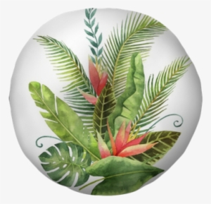 Watercolor Bouquet Tropical Leaves And Flowers Isolated - Watercolor Painting #1872177