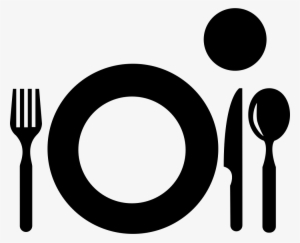 Plate With Cutlery And Glass From Top View Svg Png - Plato Y Cubiertos Dibujo #1872180