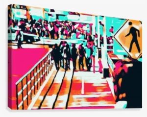 Crowded City Geometric Abstract Background Canvas Print - Emotional Security #1872594