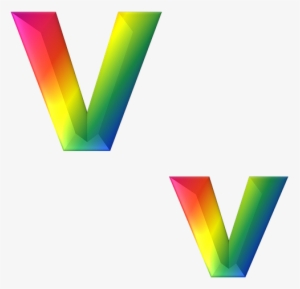 Letra V Arco Iris #1873518