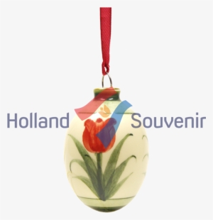 Christmas Ball Egg Shape Red Tulip - Pendant #1873725