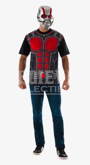Adult Ant-man Costume Top And Mask - Ant Man T-shirt #1874907