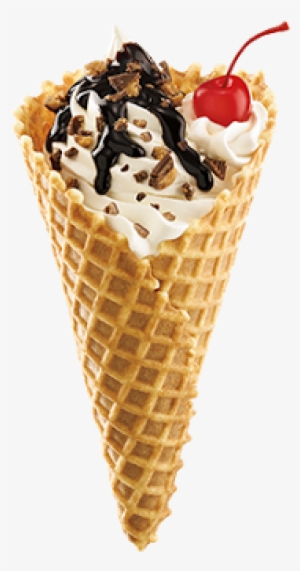 Waffle Cone Transparent Background Png - Sundae In A Cone #1874964