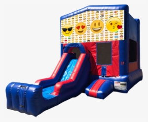 Emoji Mini Red & Blue Bounce House Combo W/ Single - Descendants Bounce House #1875619
