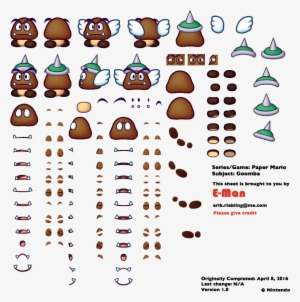Click For Full Sized Image Goomba - Super Paper Mario Goomba Sprite Sheet #1876104