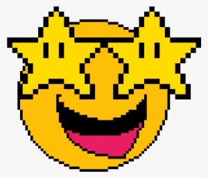 The Grinning Star Emoji - Pixel Art Circle #1876542