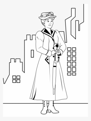 Mary Poppins Coloring Page - Coloriage Marry Poppins #1879136