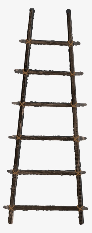Old Wooden Ladder Png Stock With Rope Large - Brown Ladder Png #1880167