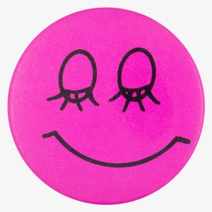 Closed Eyes Pink Smiley - Circle #1880349