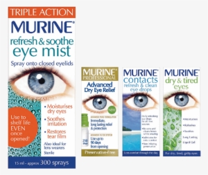 Murine Refresh And Soothe Eye Mist Is Applied To Closed - Murine Dry & Tired Eyes Eye Drops (15ml) #1880802