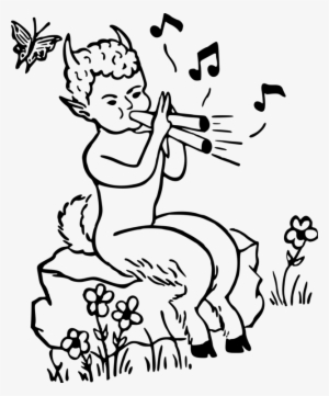 Faun Black And White Goat Music Visual Arts - Faun Clipart #1881485