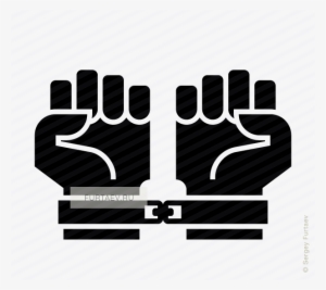 Vector Icon Of Hands In Handcuffs - Chained Hands Icon #1881532