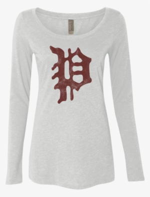 Retro Philadelphia Baseball Ladies' Triblend Ls Scoop - Scoop Neck #1881581