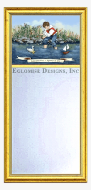 Children's Boy Or Girl Mirror - Nyu Eglomise Mirror With Gold Frame 74882 #1883527