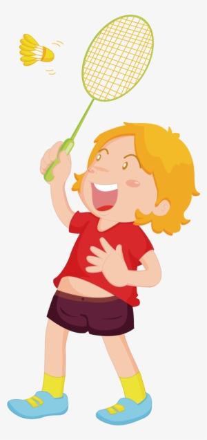 Badminton Clipart Child - Children Playing Badminton #1884750