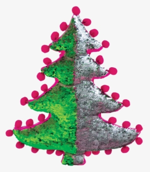 Picture Of Christmas Tree Reversible Sequin Pillow - Christmas Tree Reversible Sequin Pillow #1885922