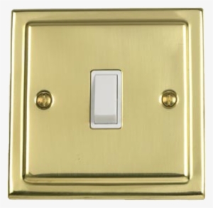 Victorian White Single Light Switch - Gold Light Switch Png #1886308