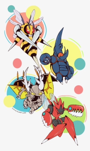 Pokemon Fanart Bug Bugs Heracross Scizor Beedrill Pokemon - All Mega Bug Pokemon #1888053