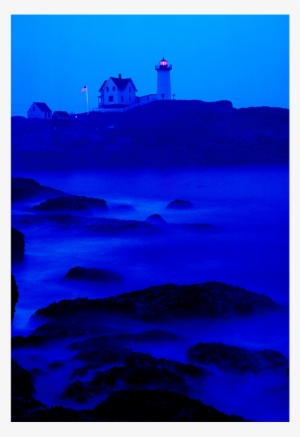 Photograph Of A Maine Lighthouse In Blue Mist And Ocean - Maine #1890742