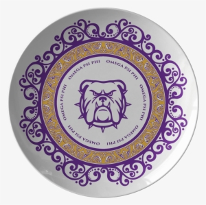 Omega Psi Phi Plate - Angry Bulldog Outline Embroidery Design #1892967