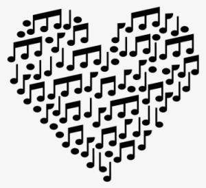 Cor Do Fundo - Coração De Notas Musicais Png #1893466